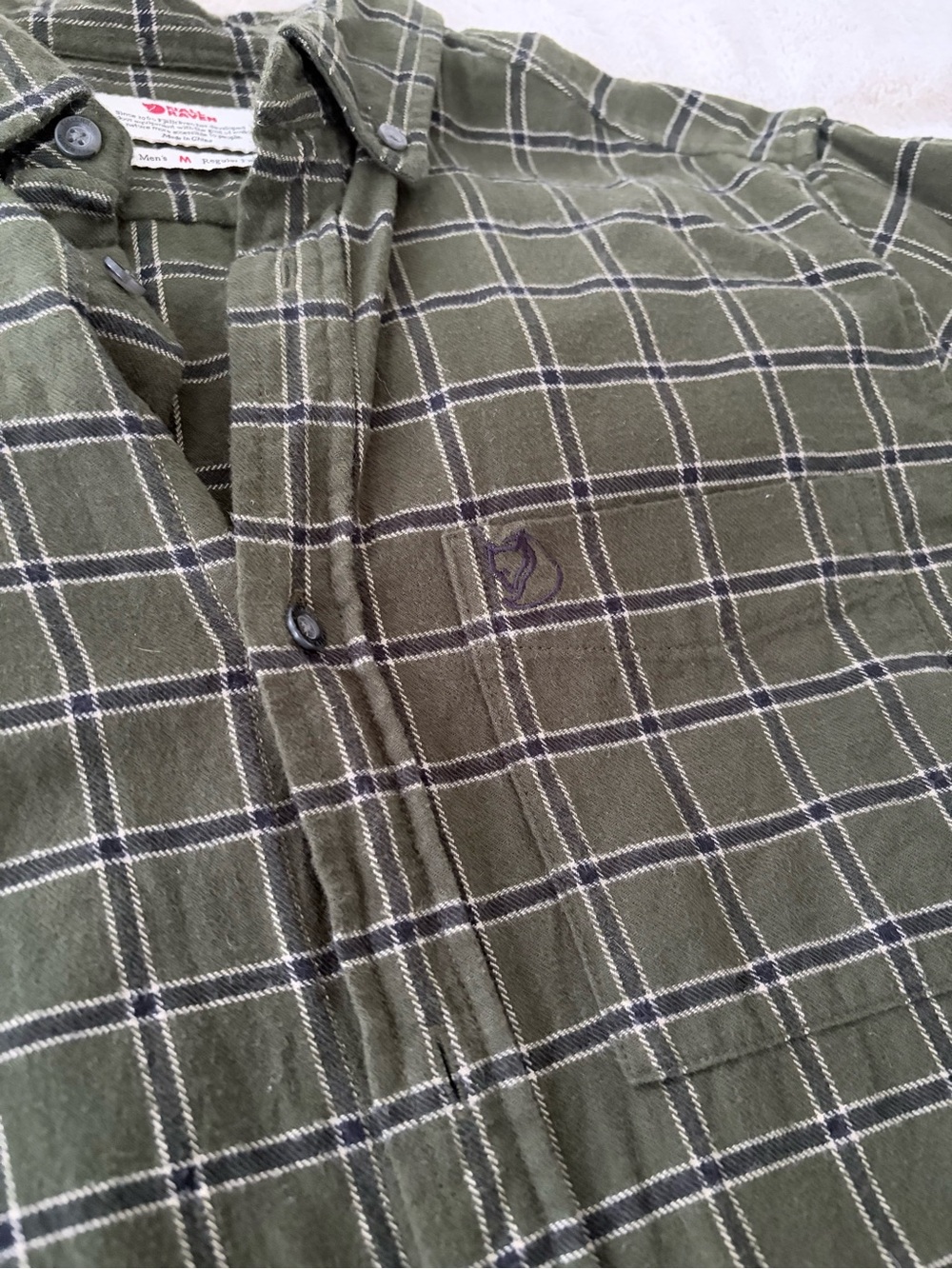 Fjallraven Men’s Flannel Shirt - Forest Green - M - Picture 3 of 8